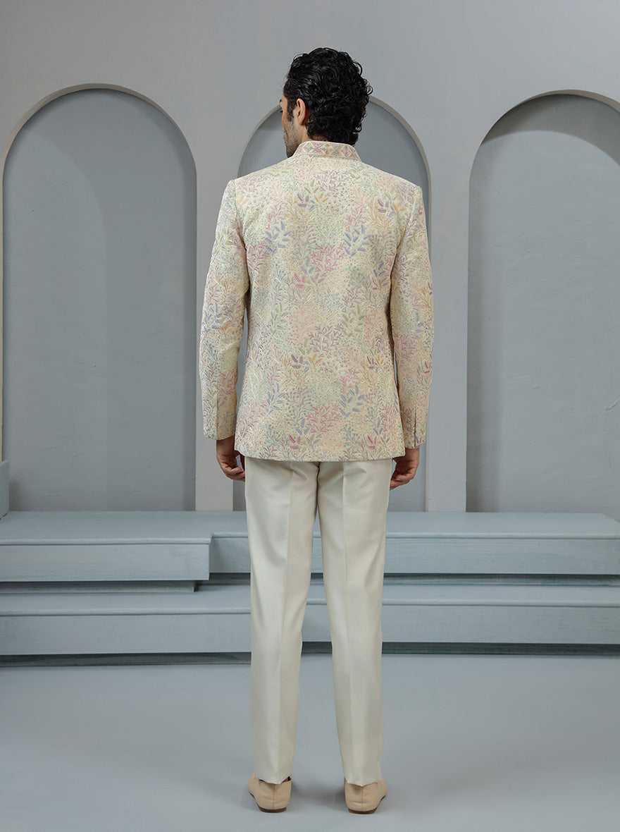 Cream Embroidered Jodhpuri Suit | TULA