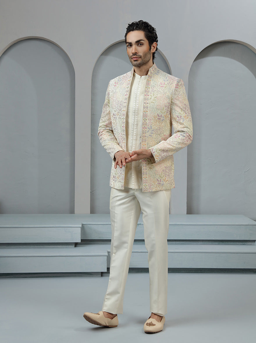 Cream Embroidered Jodhpuri Suit | TULA