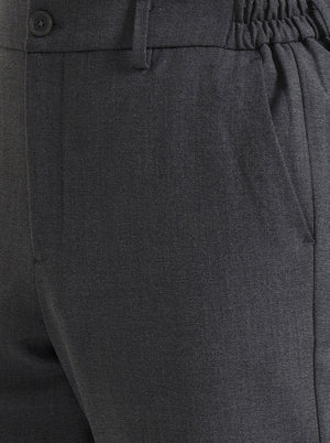 Grey Striped Slim Fit Casual Trouser | JadeBlue