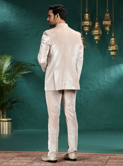 Onion Peach Embroidered Jodhpuri Suit | JadeBlue
