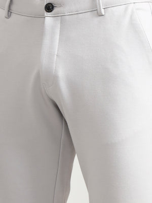 Light Grey Solid Slim Fit Club Wear Trouser | Wyre