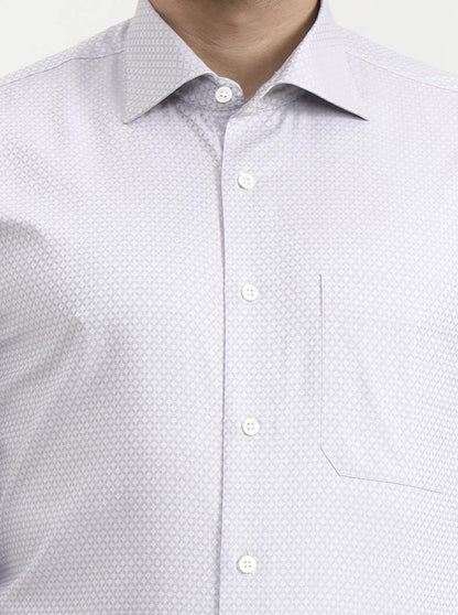 Light Grey Solid Slim Fit Formal Shirt | JadeBlue Super Luxe