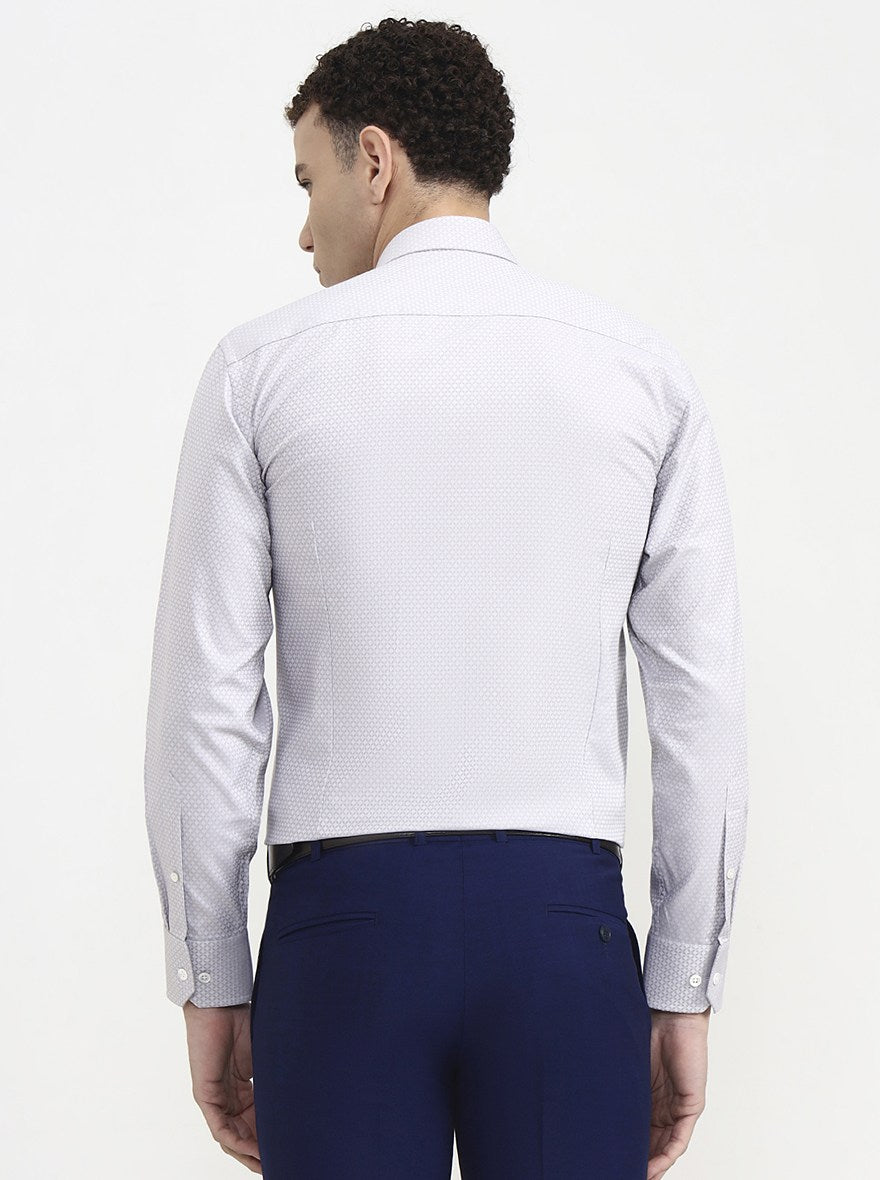 Light Grey Solid Slim Fit Formal Shirt | JadeBlue Super Luxe