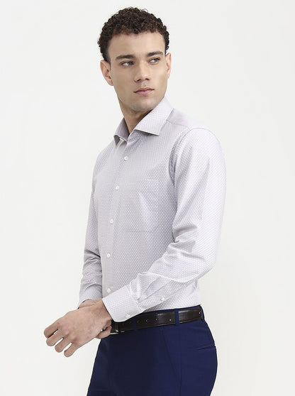 Light Grey Solid Slim Fit Formal Shirt | JadeBlue Super Luxe