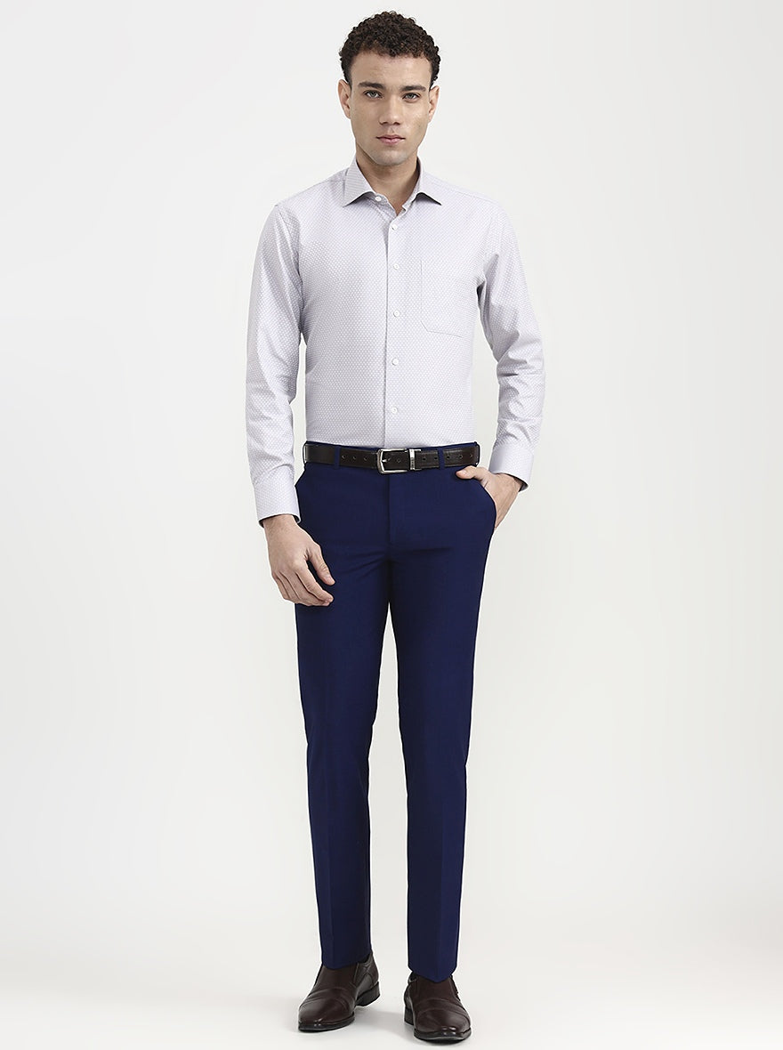 Light Grey Solid Slim Fit Formal Shirt | JadeBlue Super Luxe