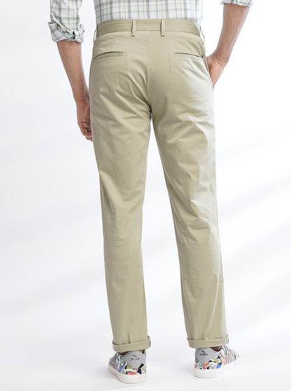 Green Solid Uno Fit Casual Trouser | JadeBlue