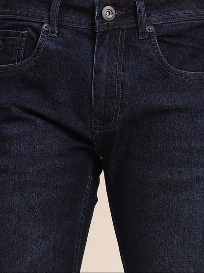Dark Indigo Blue Washed Narrow Fit Jeans | Greenfibre