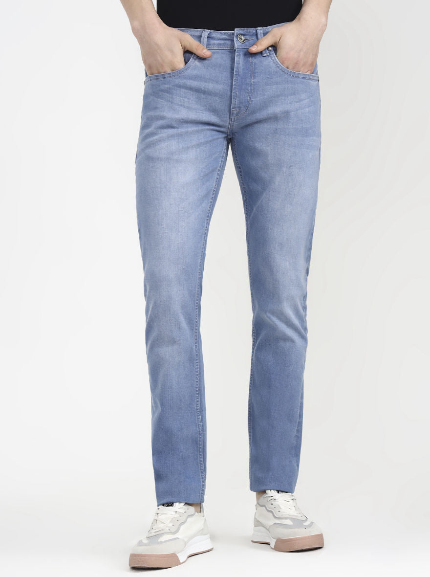 Indigo Blue Washed Slim Fit Jeans | JadeBlue