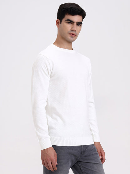 White Checked Tailored Fit T-Shirt | Greenfibre