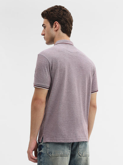 Light Purple Solid Slim Fit Polo T-Shirt | Greenfibre