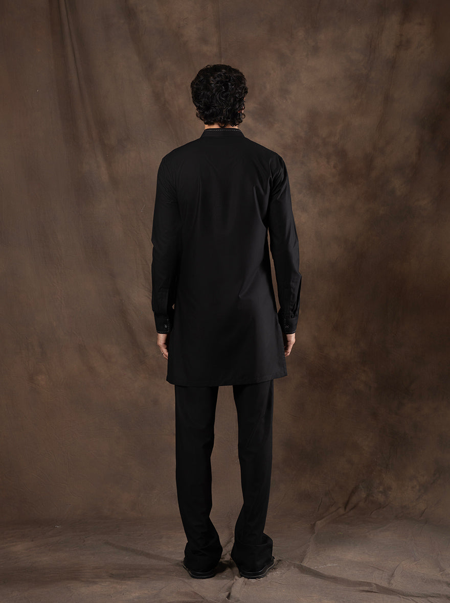 Black Embroidered  Kurta Pajama | Virasana