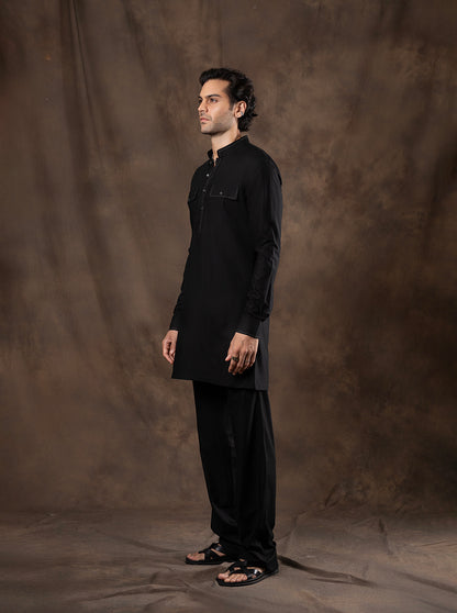 Black Embroidered  Kurta Pajama | Virasana
