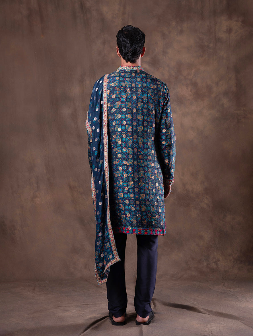 Blue Printed  Kurta Pajama | TULA