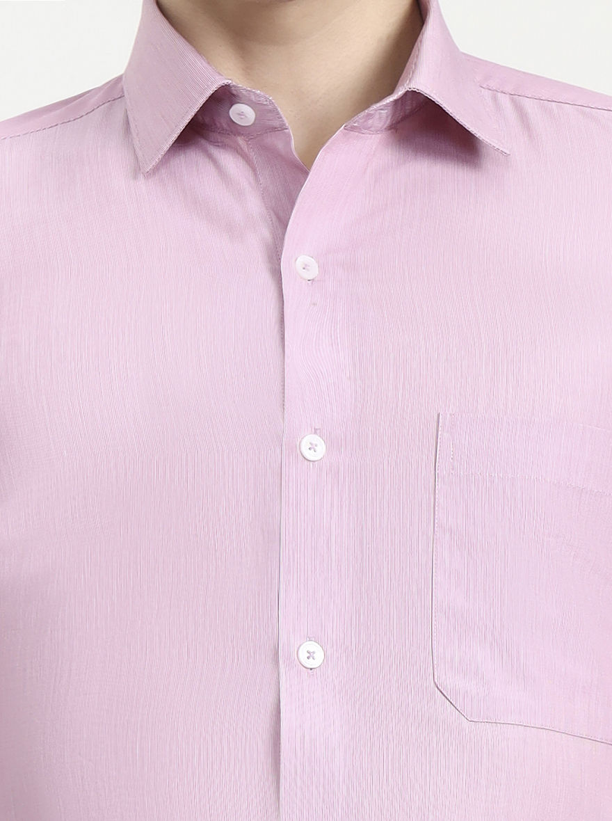 Pink Solid Regular Fit Formal Shirt | JadeBlue