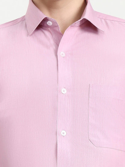 Pink Solid Regular Fit Formal Shirt | JadeBlue