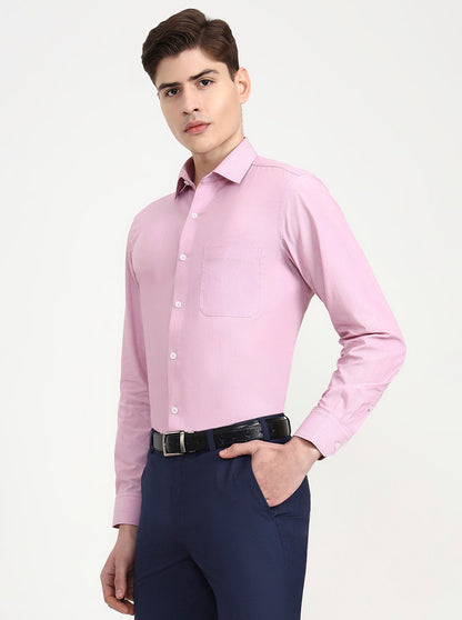 Pink Solid Regular Fit Formal Shirt | JadeBlue