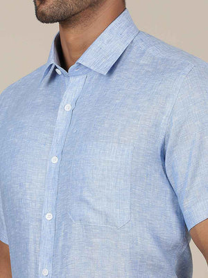 Light Blue Solid Regular Fit Formal Shirt | JadeBlue