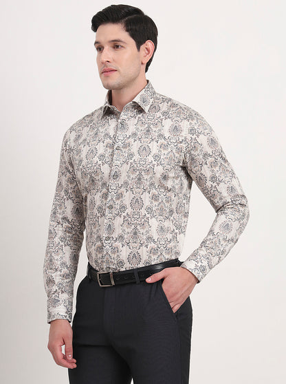 Black Printed Slim Fit Party Wear Shirt | Wyre