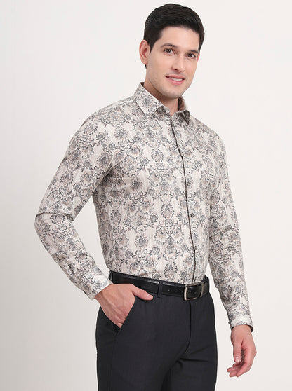 Black Printed Slim Fit Party Wear Shirt | Wyre