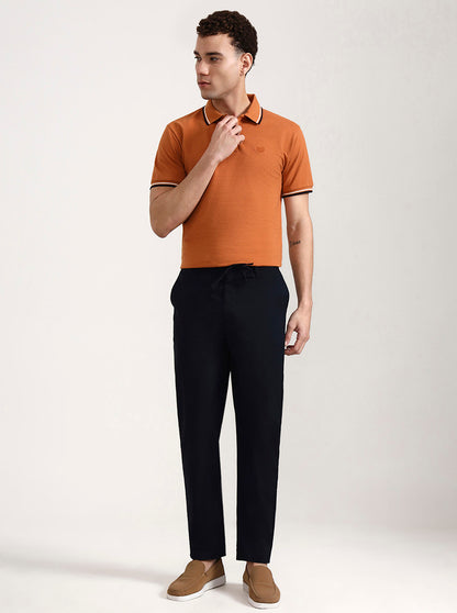 Orange Solid Slim Fit Polo T-Shirt | Greenfibre