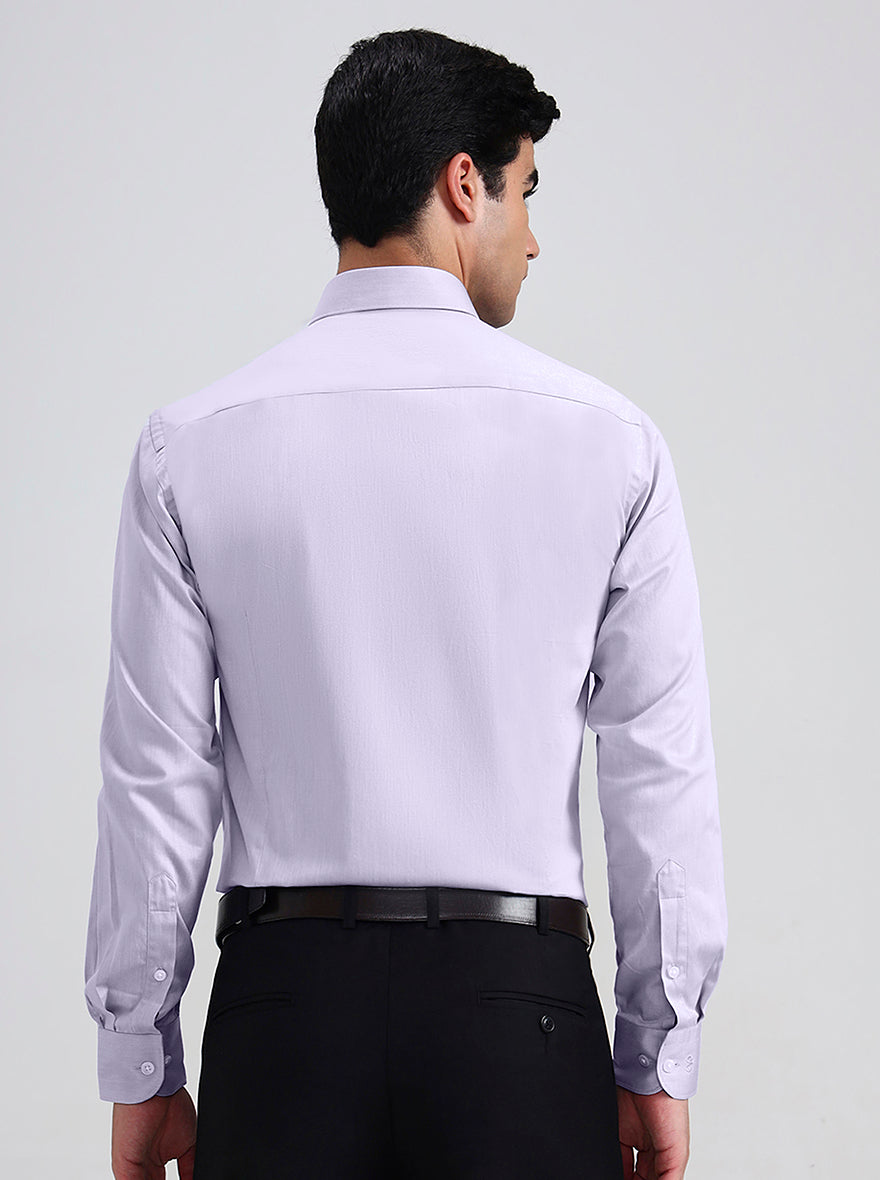 Purple Solid Slim Fit Formal Shirt | Metal