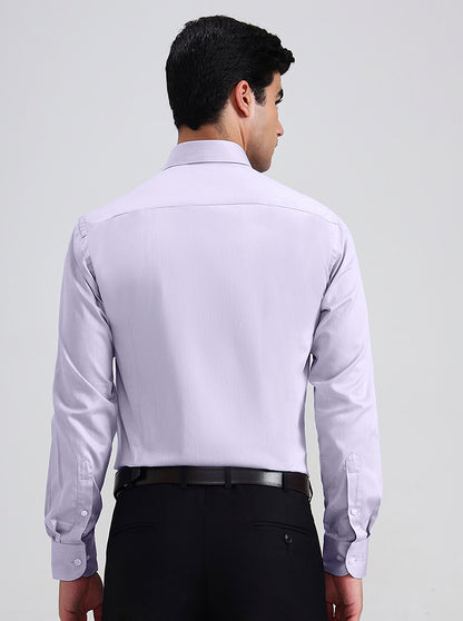 Purple Solid Slim Fit Formal Shirt | Metal