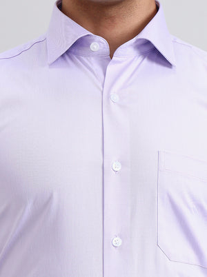 Purple Solid Slim Fit Formal Shirt | Metal