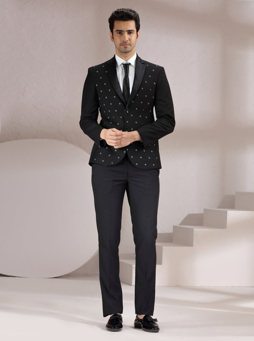 Black Printed Suit | JadeBlue
