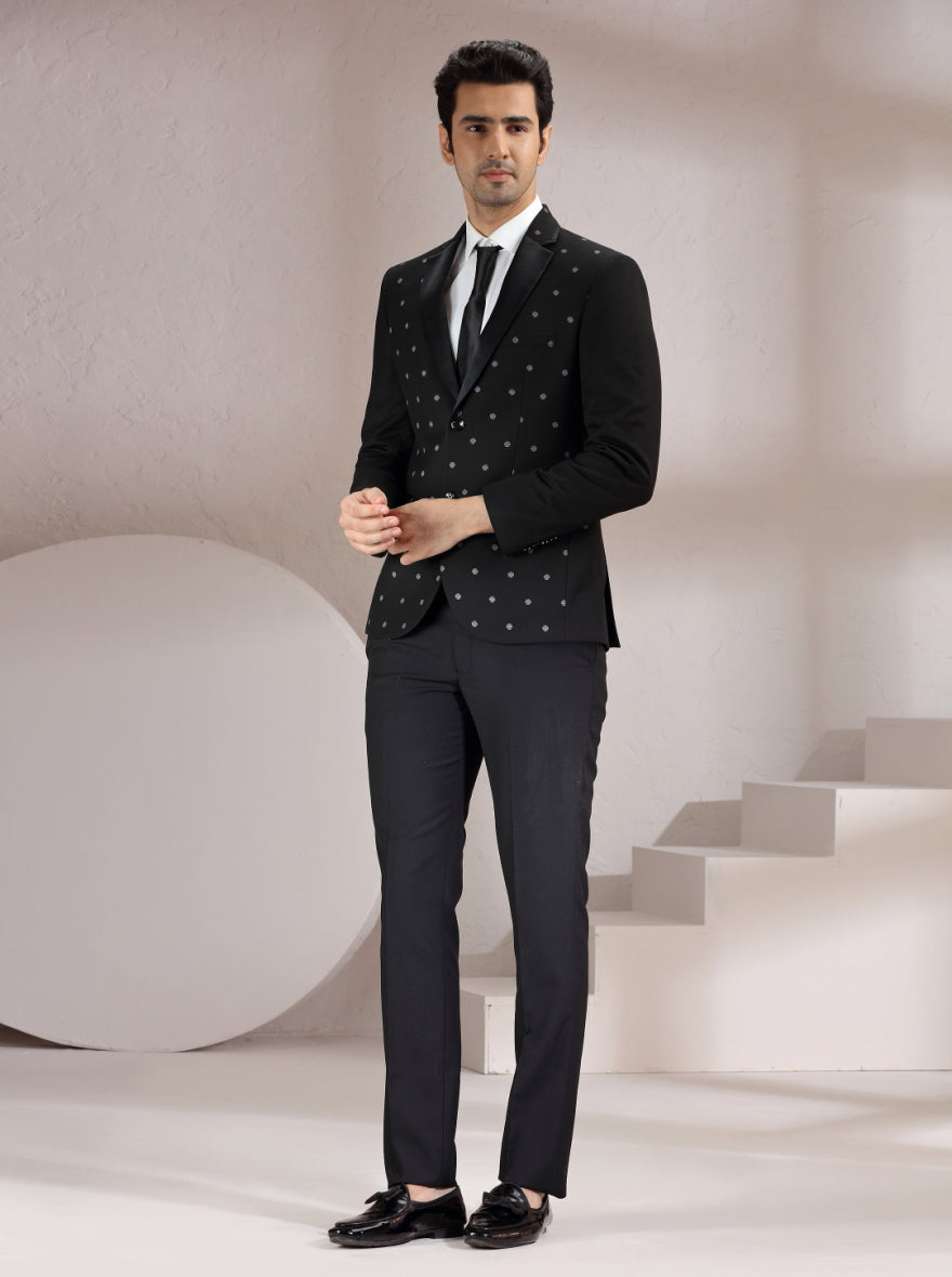 Black Printed Suit | JadeBlue