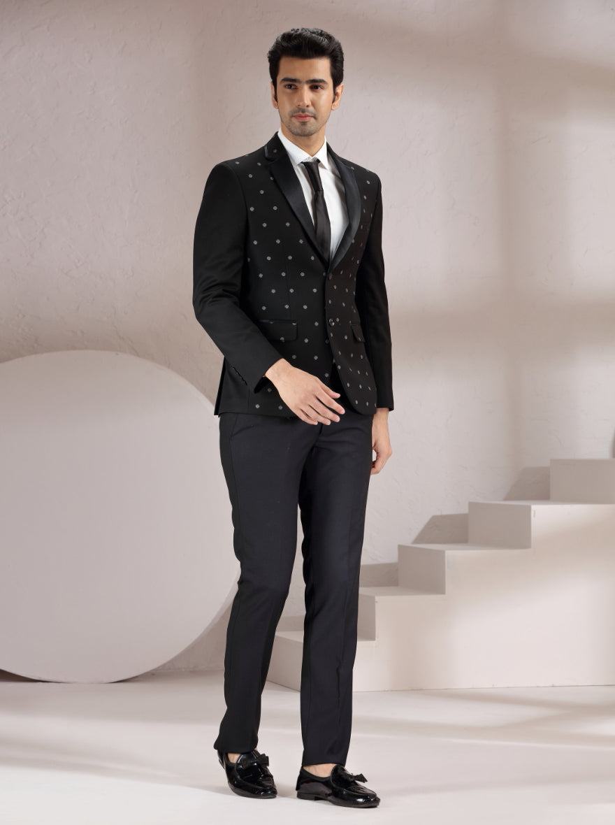 Black Printed Suit | JadeBlue