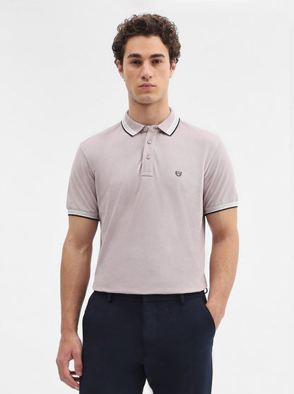 Lavender Solid Slim Fit Polo T-Shirt | JadeBlue