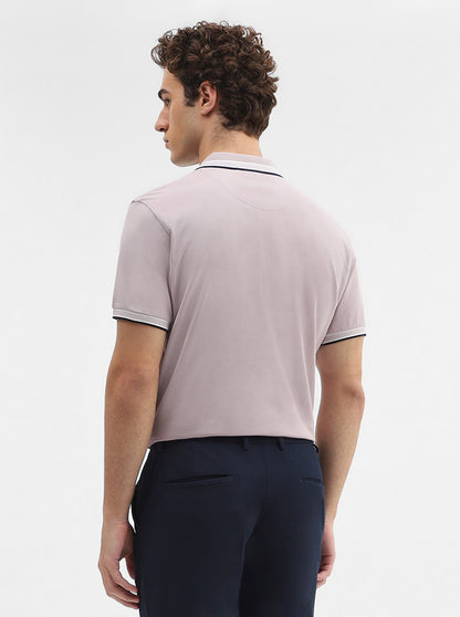 Lavender Solid Slim Fit Polo T-Shirt | JadeBlue
