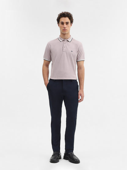Lavender Solid Slim Fit Polo T-Shirt | JadeBlue