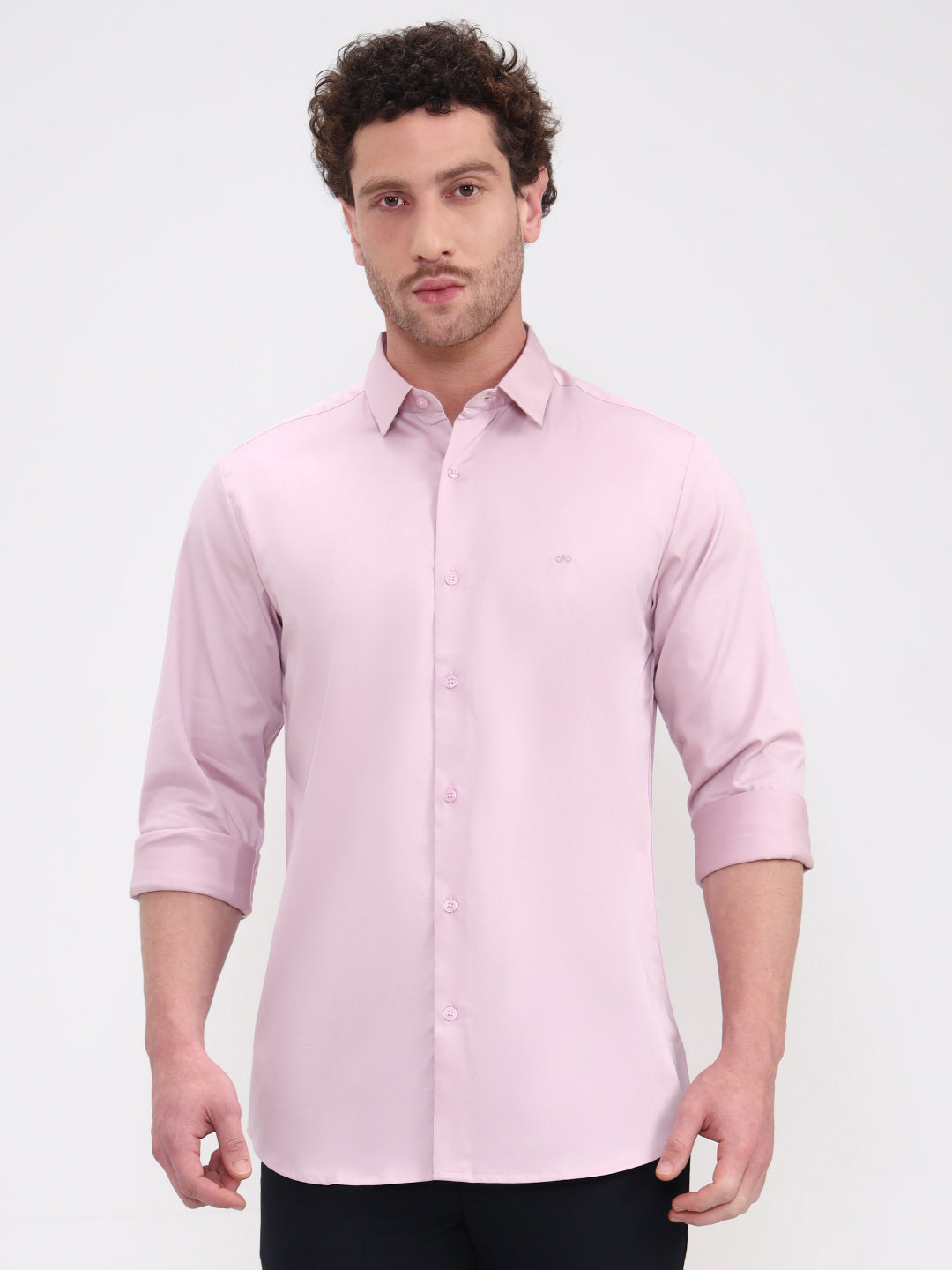 Pink Solid Slim Fit Casual Shirt | JadeBlue