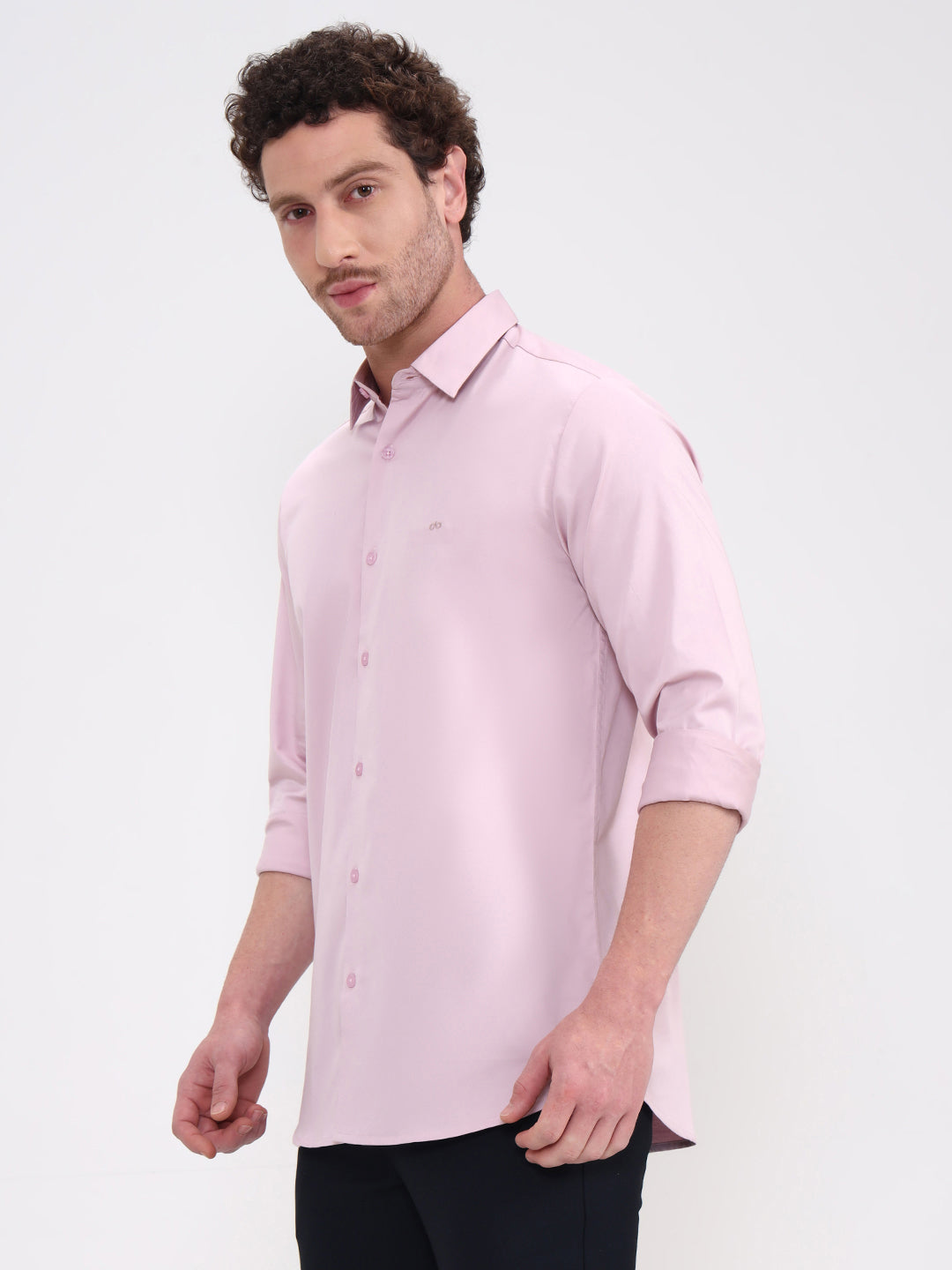 Pink Solid Slim Fit Casual Shirt | JadeBlue