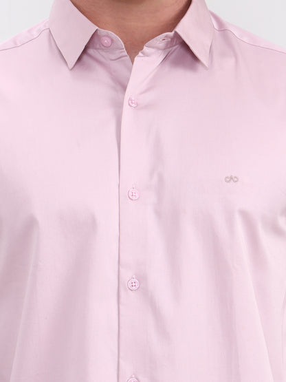 Pink Solid Slim Fit Casual Shirt | JadeBlue