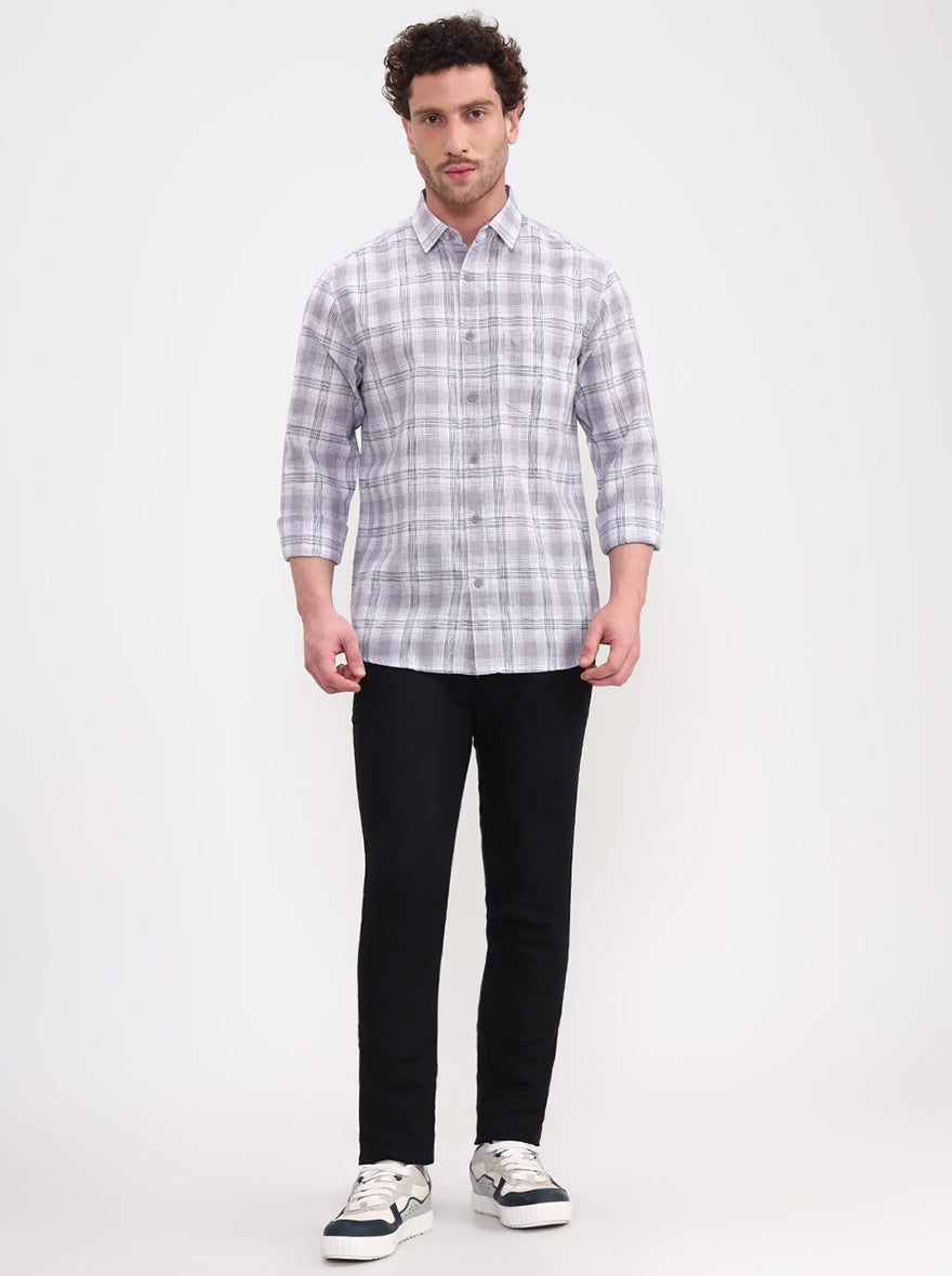 Black Solid Uno Fit Casual Trouser | JadeBlue