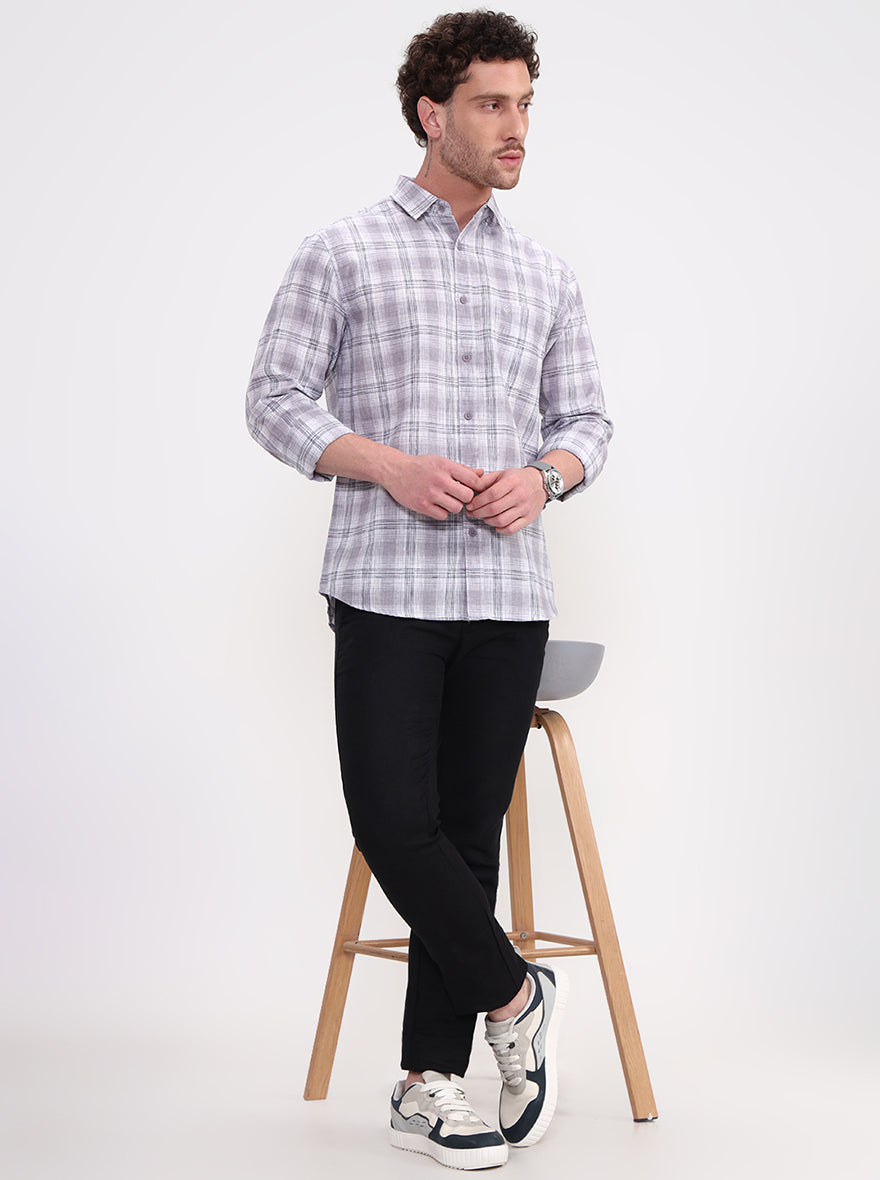 Black Solid Uno Fit Casual Trouser | JadeBlue