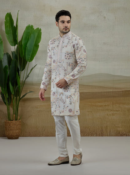 White Embroidered Kurta Pajama | TULA