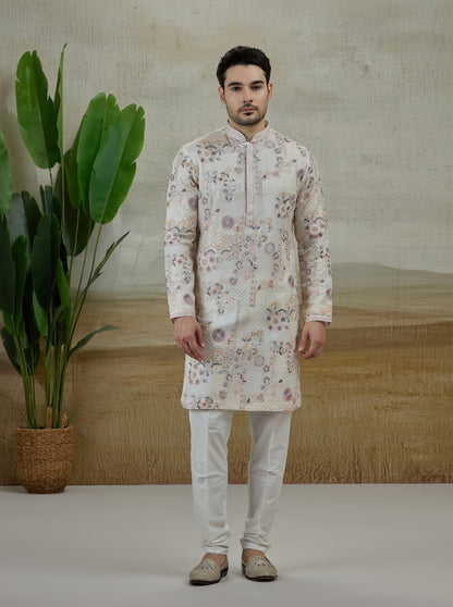 White Embroidered Kurta Pajama | TULA
