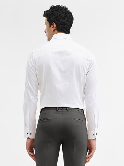 White Printed Slim Fit Party Wear Shirt | Wyre