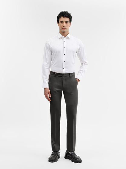 White Printed Slim Fit Party Wear Shirt | Wyre