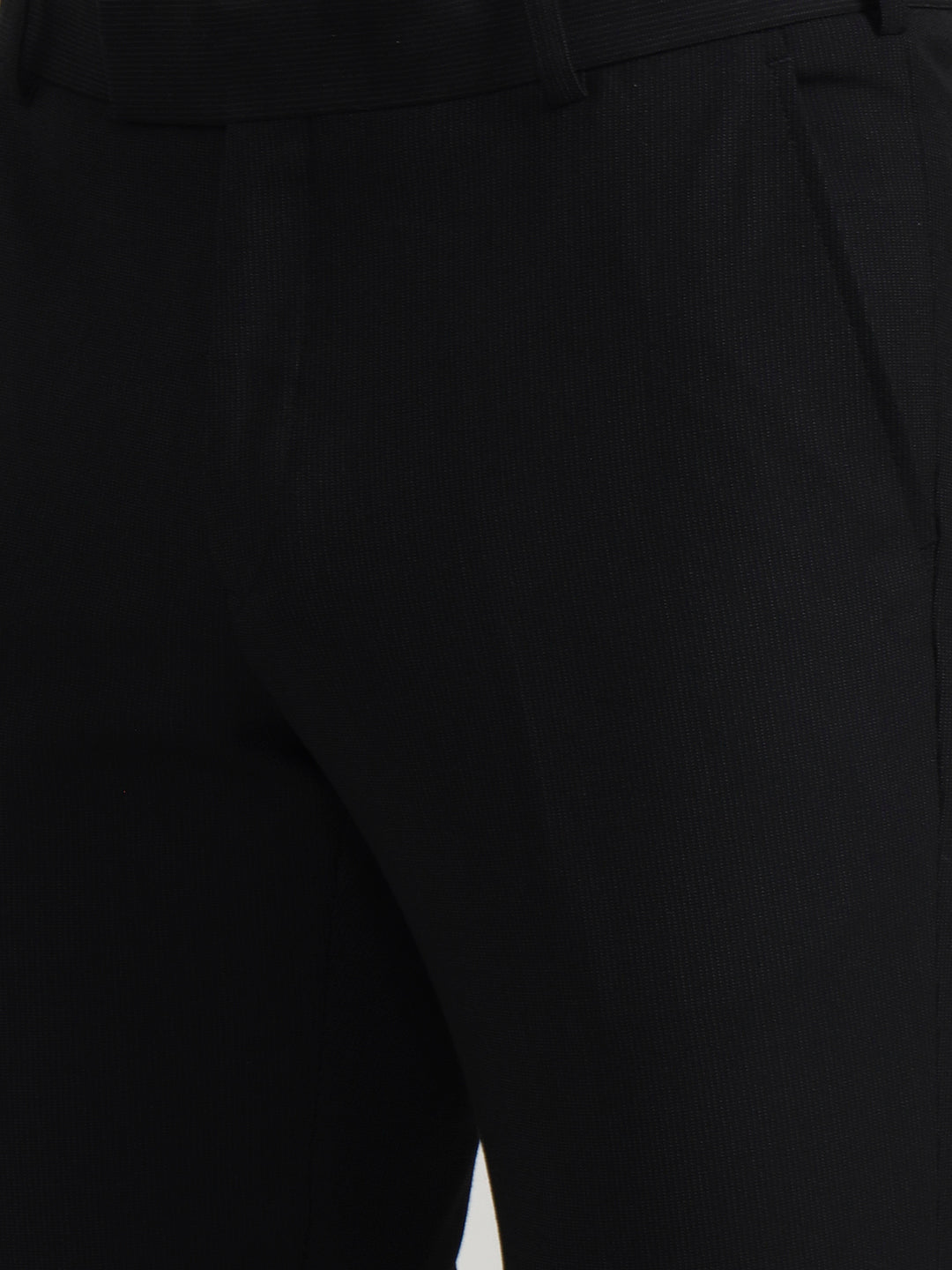Black Solid Slim Fit Formal Trouser | Wyre