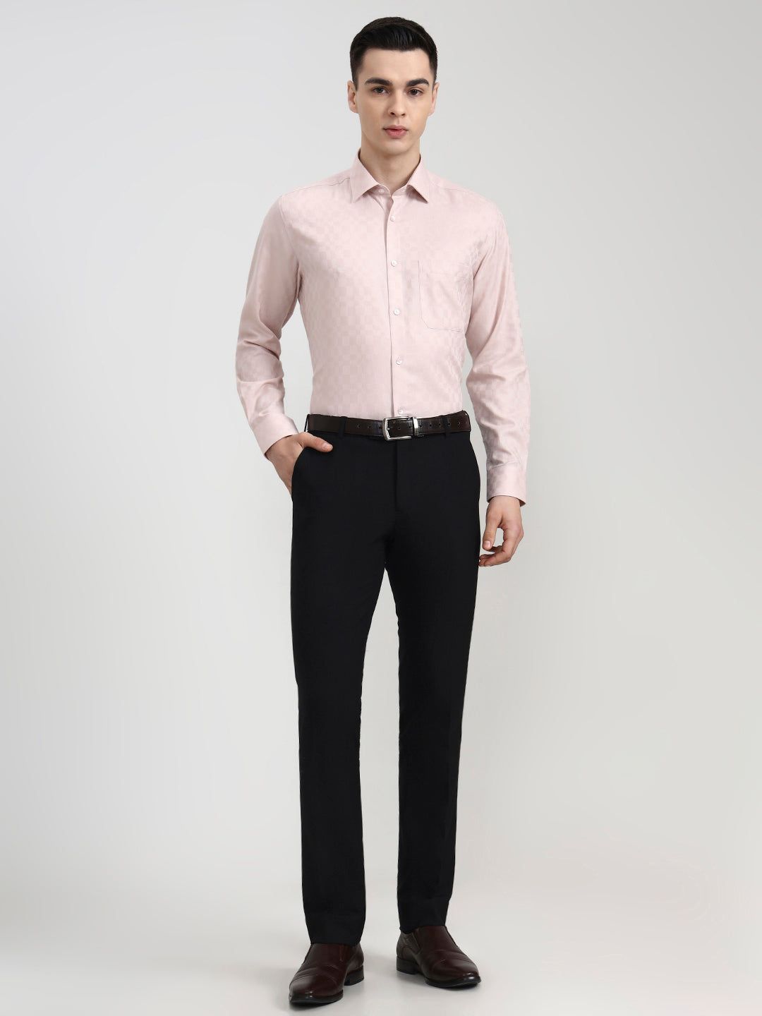 Black Solid Slim Fit Formal Trouser | Wyre