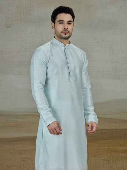 Blue Solid Kurta Pajama | TULA