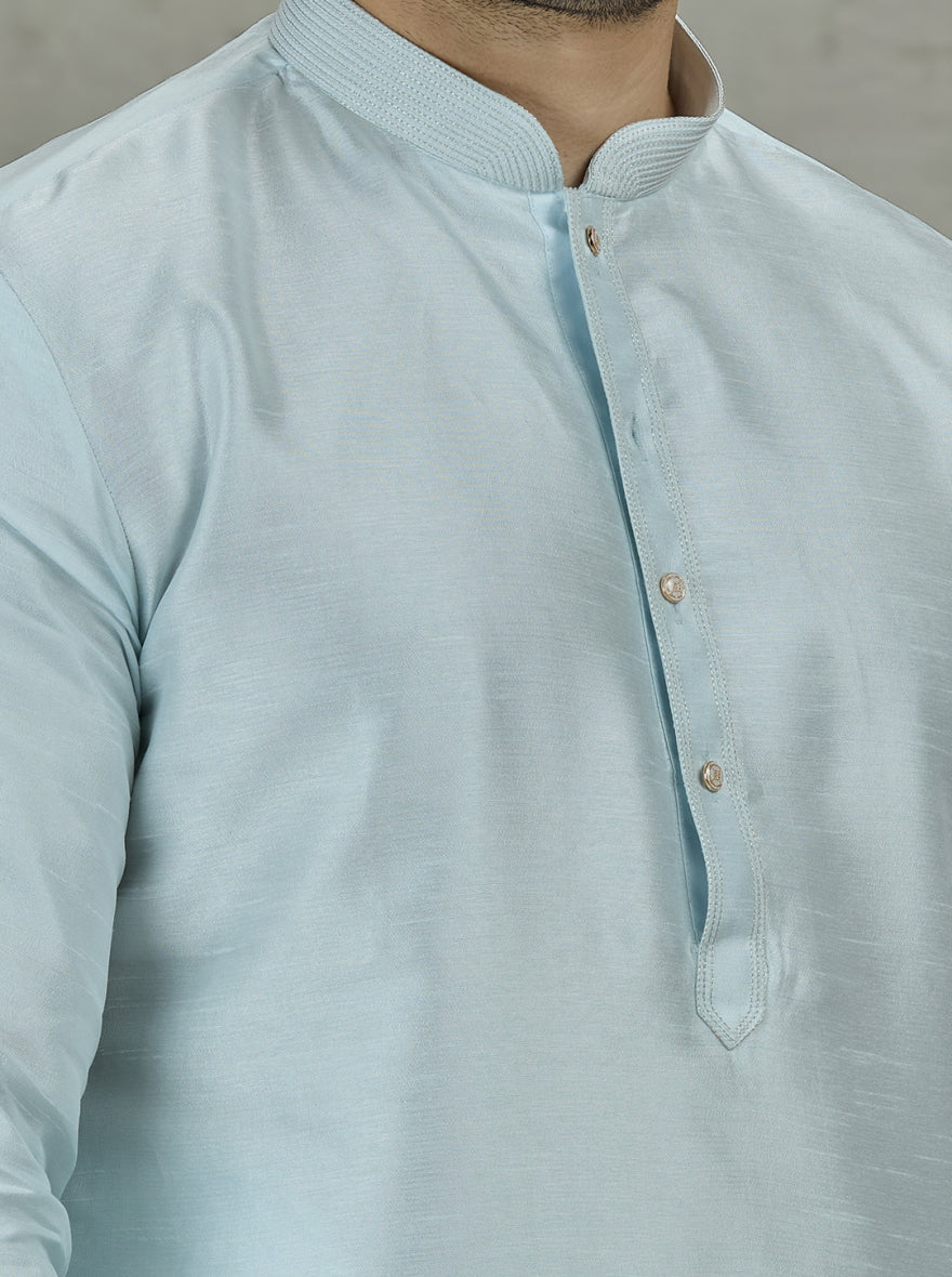 Blue Solid Kurta Pajama | TULA