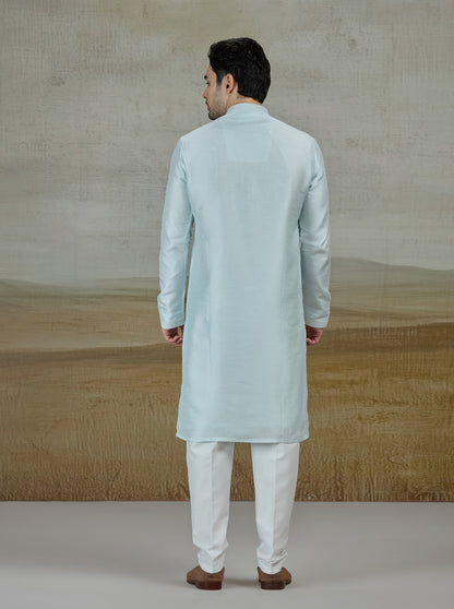 Blue Solid Kurta Pajama | TULA
