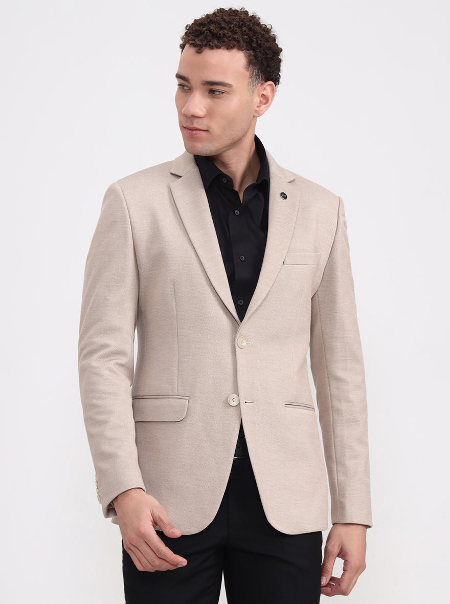 Fawn Solid Regular Fit Blazer | Wyre
