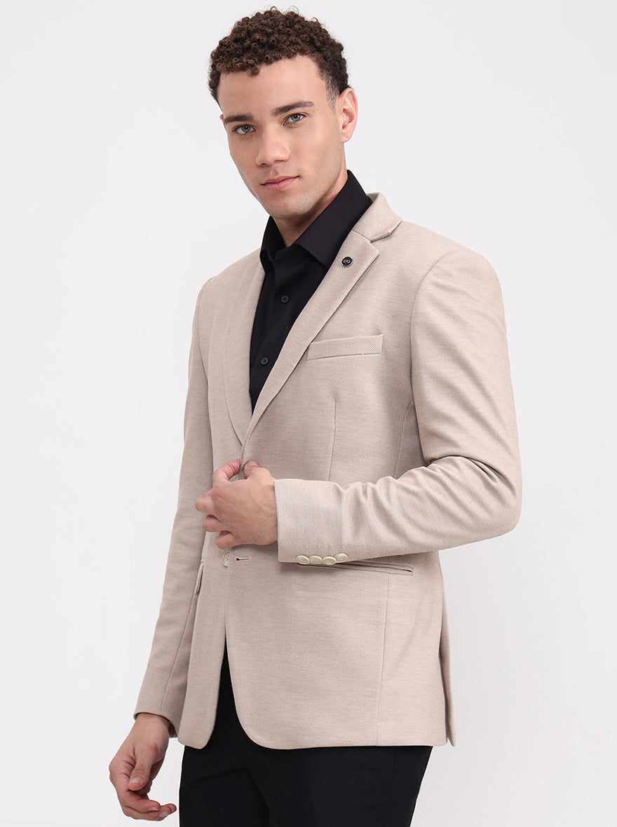 Fawn Solid Regular Fit Blazer | Wyre
