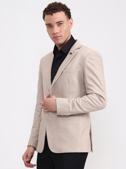 Fawn Solid Regular Fit Blazer | Wyre